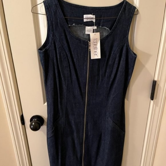 NWT Denim Zip Up Dress - Size 6